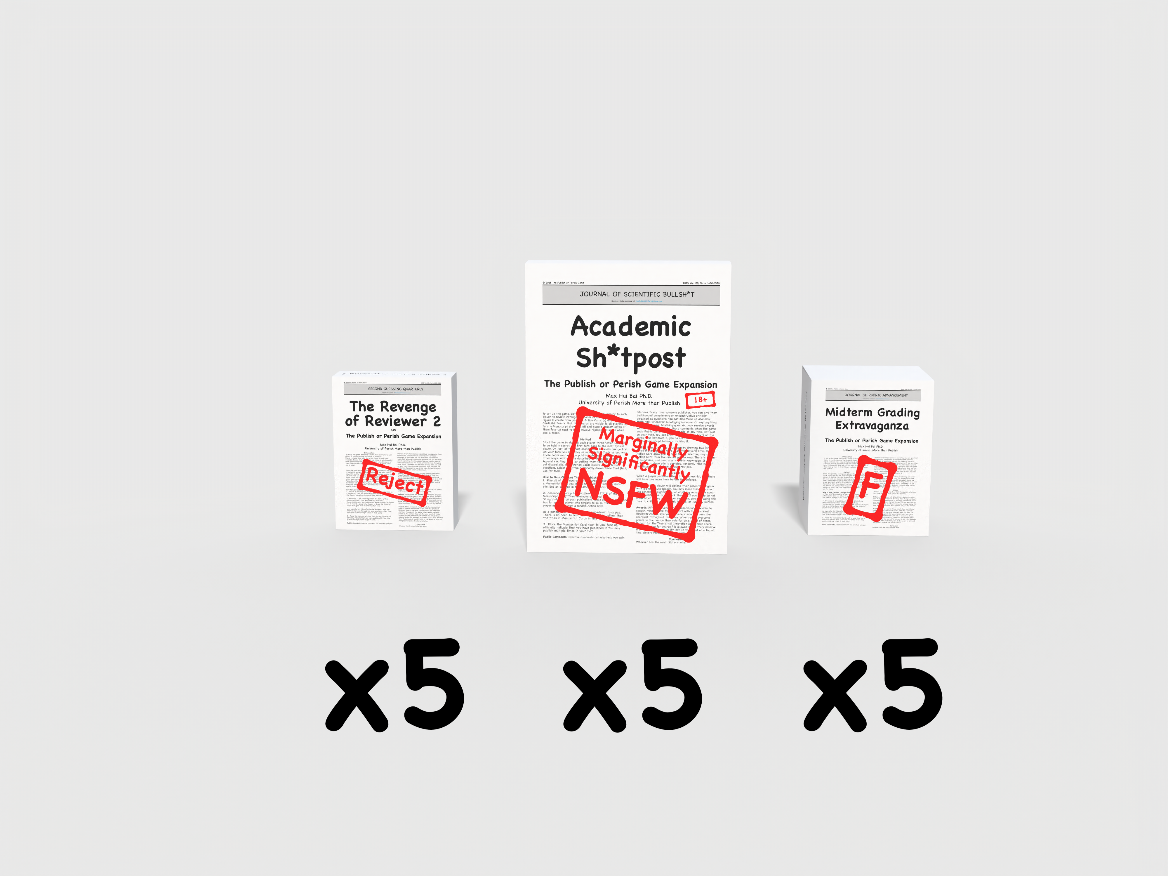 The Publish or Perish Game 5 Sets of Expansion Bundle [Slower Shipping/Tax Exempt]